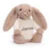 Bashful Beige Bunny with Personalised Cream Jumper