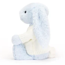 Bashful Blue Bunny with Personalised Cream Jumper