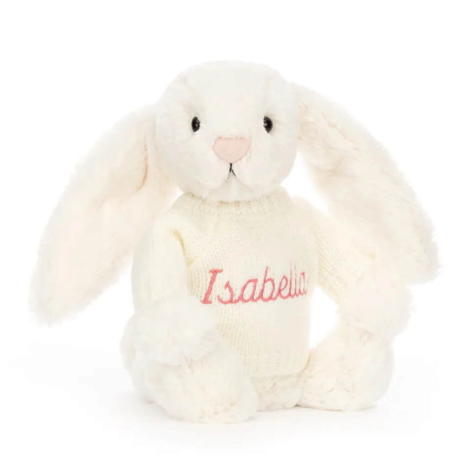 Bashful Cream Bunny with Personalised Cream Jumper