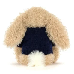 Bashful Luxe Bunny Curly with Personalised Navy Jumper