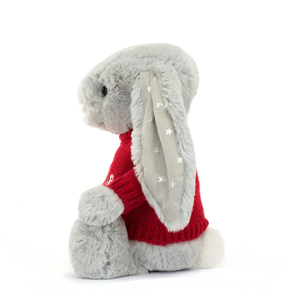 Bashful Shimmer Bunny with Personalised Red Jumper