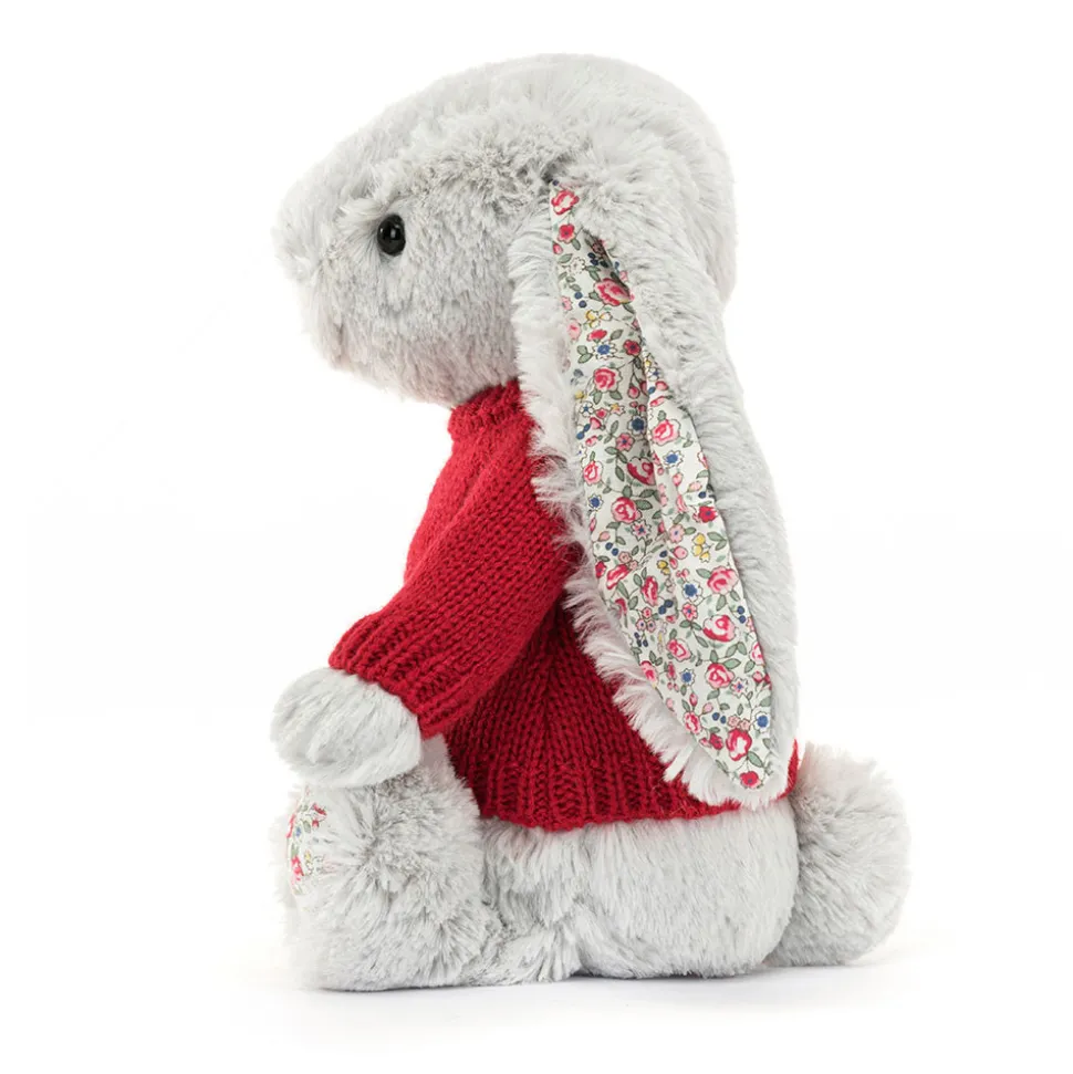 Blossom Silver Bunny with Personalised Red Jumper