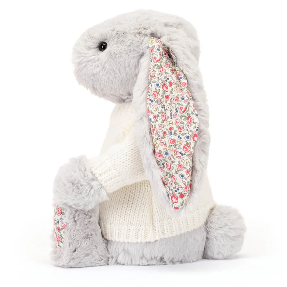 Blossom Silver Bunny with Personalised Cream Jumper