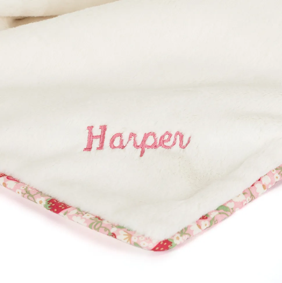 Personalised Blossom Cream Bunny 'Berry' Blankie